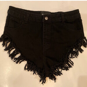 Dahli Fringe Black Shorts